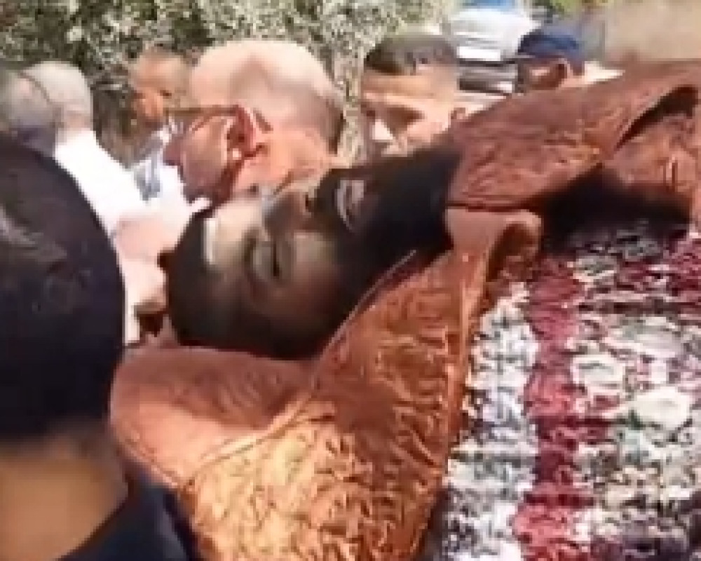 تشييع جثمان الشهيد مصطفى الخطيب في قرية سرطة غرب سلفيت