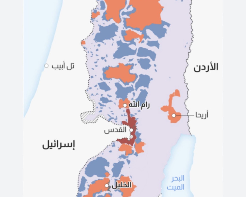 خريطة إسرائيلية تثير مخاوف بشأن تقلص مناطق سيطرة السلطة الفلسطينية في الضفة الغربية