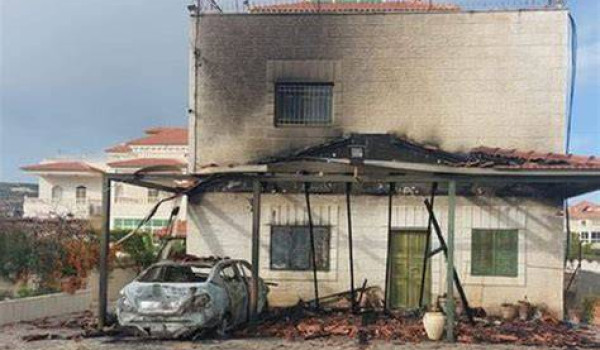 مستعمرون يحرقون أجزاء منزل في دوما جنوب ...