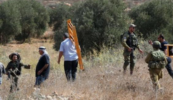 الاحتلال يجرف أراضي في برقة شمال غرب ناب...