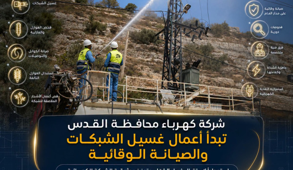 كهرباء القدس تبدأ أعمال غسيل الشبكات وال...