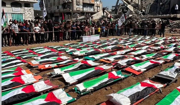 غزة تشيع 112 شهيدا بعد انتشالهم من الركا...